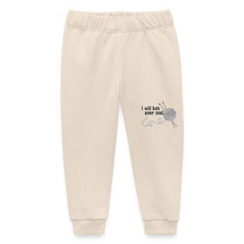 Goth Knitter - Baby Organic Sweatpants by Stanley/Stella - soft Ecru - Front
