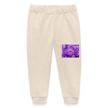 New England aster also hairy Michaelmas-daisy - Baby Organic Sweatpants by Stanley/Stella - soft Ecru - Front