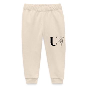 Minimalist flowers - Baby Organic Sweatpants by Stanley/Stella - soft Ecru - Front