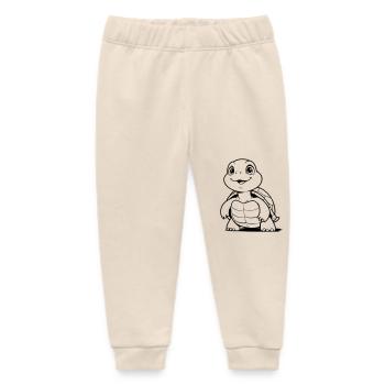 Niedliche Schildkroete als Vektorgrafik - Baby Organic Jogginghose Baby Tumbler von Stanley/Stella - Natur - Vorne