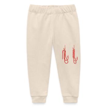 Fishing Hook Knot Guide - Baby Organic Sweatpants by Stanley/Stella - soft Ecru - Front
