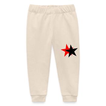 Sterne - schwarz rot - Baby Organic Jogginghose Baby Tumbler von Stanley/Stella - Natur - Vorne