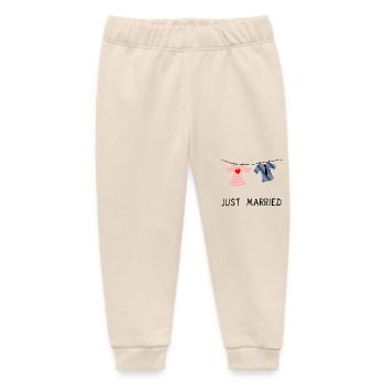 JUST MARRIED. MARRIED. LONG LIVE THE MARYS - Baby Organic Sweatpants by Stanley/Stella - soft Ecru - Front