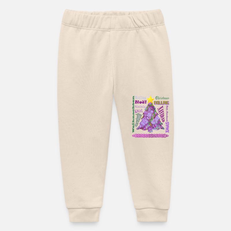 Noël multilingue E 230 - Pantalon de jogging bébé bio Stanley/Stella - écru doux