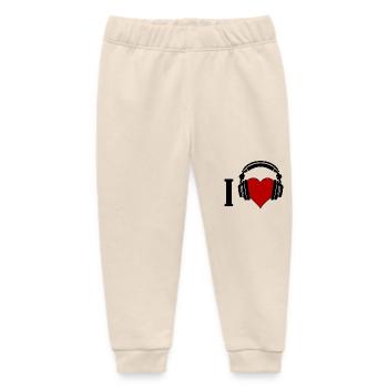 I ♥️ Music - Baby Organic Sweatpants by Stanley/Stella - soft Ecru - Front