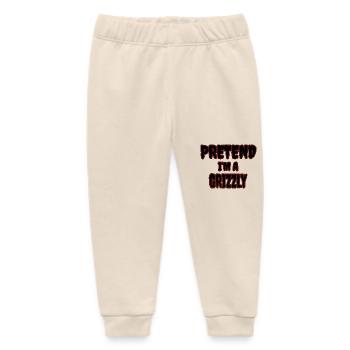 Pretend I'm a Grizzly - Funny Grizzly Costume - Baby Organic Sweatpants by Stanley/Stella - soft Ecru - Front