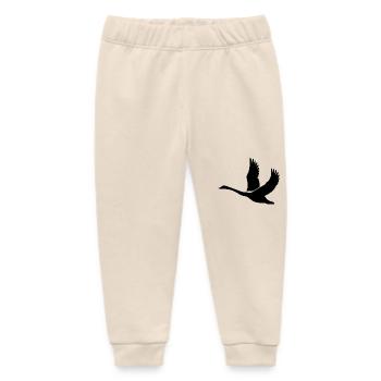 Swan with huge wings - Baby Organic Sweatpants by Stanley/Stella - soft Ecru - Front