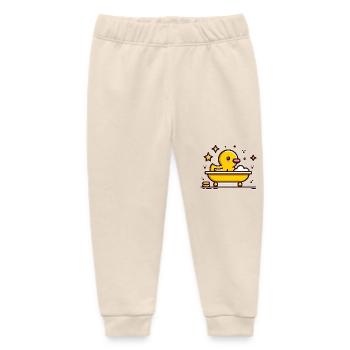 Rubber Duck Bathtub - Baby Organic Sweatpants by Stanley/Stella - soft Ecru - Front