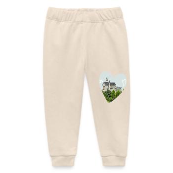 Neuschwanstein Castle // Illustration - Baby Organic Sweatpants by Stanley/Stella - soft Ecru - Front
