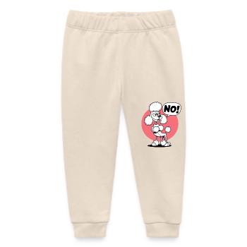 Poodle saying "No! - Baby Organic Sweatpants by Stanley/Stella - soft Ecru - Front