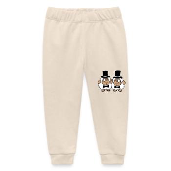 2 Sheep Men's Gentlemen Top Hat Monocle Sir - Baby Organic Sweatpants by Stanley/Stella - soft Ecru - Front