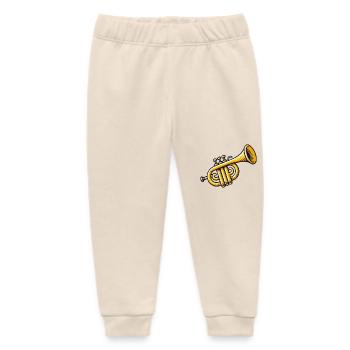 Trumpet Musical Instrument - Baby Organic Sweatpants by Stanley/Stella - soft Ecru - Front