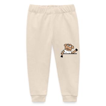 Schaf Winkt Hinter Mauer Zaun Schild Cool Lächeln - Baby Organic Jogginghose Baby Tumbler von Stanley/Stella - Natur - Vorne
