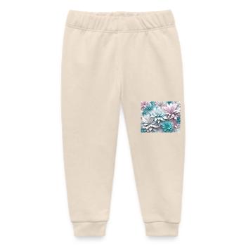 Paper flowers - Baby Organic Sweatpants by Stanley/Stella - soft Ecru - Front