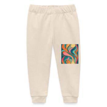 Abstract color composition - Baby Organic Sweatpants by Stanley/Stella - soft Ecru - Front