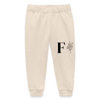 Minimalist flowers - Baby Organic Sweatpants by Stanley/Stella - soft Ecru - Front