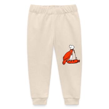 Bird grilling sausage grilling delicious eating sausages - Baby Organic Sweatpants by Stanley/Stella - soft Ecru - Front