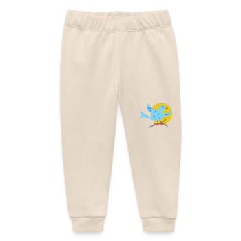 Oiseau étoile Abstraction Peinture - Pantalon de jogging bébé bio Stanley/Stella - écru doux - Devant
