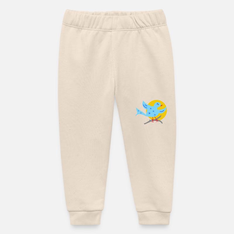 Oiseau étoile Abstraction Peinture - Pantalon de jogging bébé bio Stanley/Stella - écru doux