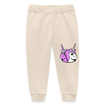 2 Unicorn Girl Team Cute Bottom Hole Friends - Baby Organic Sweatpants by Stanley/Stella - soft Ecru - Front