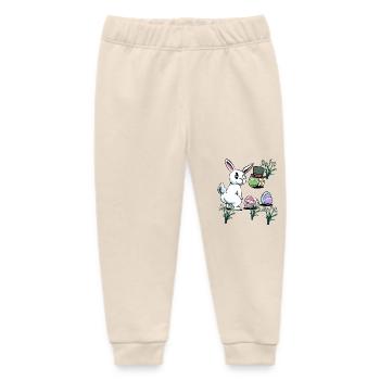 Floppy Ear Child Easter Eggs Hat Rodent Rabbit - Baby Organic Sweatpants by Stanley/Stella - soft Ecru - Front