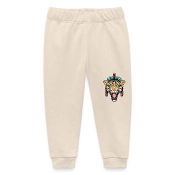 Tribal Jaguar - Baby Organic Sweatpants by Stanley/Stella - soft Ecru - Front