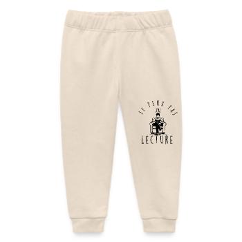 Ich kann nicht, ich muss lesen. - Baby Organic Jogginghose Baby Tumbler von Stanley/Stella - Natur - Vorne