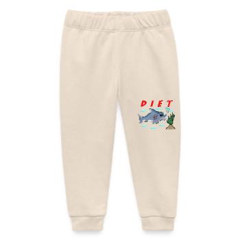 Funny Diet Cartoon Shark Humor Sarcastic Design - Baby Organic Sweatpants by Stanley/Stella - soft Ecru - Front