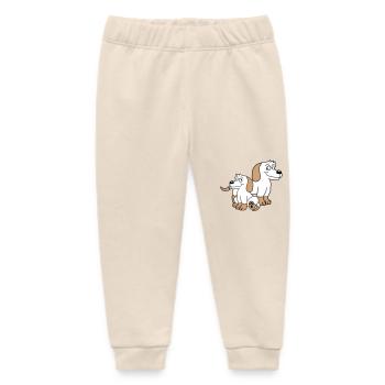Zwei Hunde Familie Kind Mutter Vater Papa Mama Süß - Baby Organic Jogginghose Baby Tumbler von Stanley/Stella - Natur - Vorne