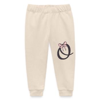 Initial letter O Ribbon - Baby Organic Sweatpants by Stanley/Stella - soft Ecru - Front