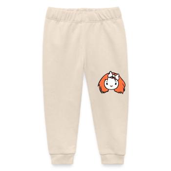 Bird Lady Woman Female Pretty Face Bow - Baby Organic Sweatpants by Stanley/Stella - soft Ecru - Front