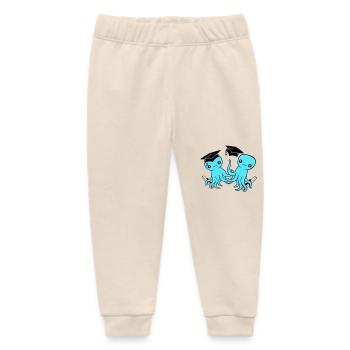 2 Octopus passed two high school graduation college - Baby Organic Sweatpants by Stanley/Stella - soft Ecru - Front