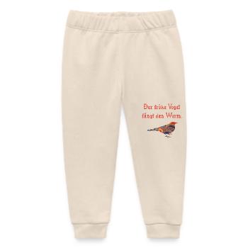 der fruehe vogel faengt den wurm e 58 - Baby Organic Jogginghose Baby Tumbler von Stanley/Stella - Natur - Vorne