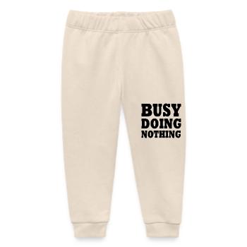 busy doing nothing - Baby Organic Sweatpants by Stanley/Stella - soft Ecru - Front