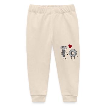 Bolt and nut in love - Baby Organic Sweatpants by Stanley/Stella - soft Ecru - Front