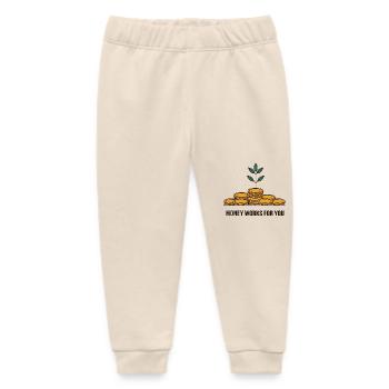 MONEY WORKS FOR YOU - Baby Organic Sweatpants by Stanley/Stella - soft Ecru - Front