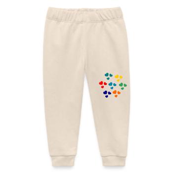 HEART. HEARTS. HEART. KISS. SMACK. KISSES. - Baby Organic Sweatpants by Stanley/Stella - soft Ecru - Front