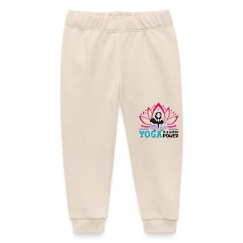 Yoga is a super power - Baby Organic Sweatpants by Stanley/Stella - soft Ecru - Front