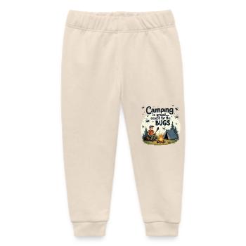 Camping is great except for the annoying mosquitoes! - Baby Organic Sweatpants by Stanley/Stella - soft Ecru - Front