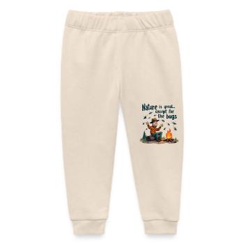 Camping is great except for the annoying mosquitoes! - Baby Organic Sweatpants by Stanley/Stella - soft Ecru - Front