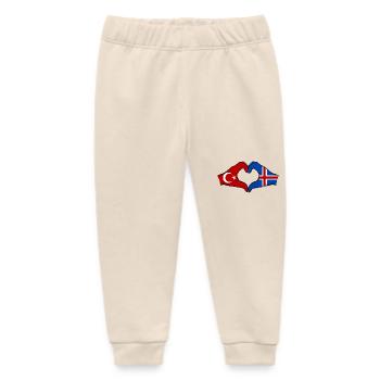 Türkei Island Flagge Hände Herzform - Baby Organic Jogginghose Baby Tumbler von Stanley/Stella - Natur - Vorne