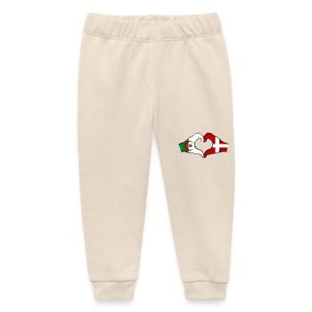 Algeria Denmark Flag Hands Heart Shape - Baby Organic Sweatpants by Stanley/Stella - soft Ecru - Front