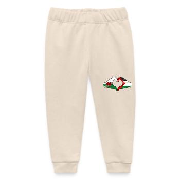Wales Palestine Flag Hand Shape Heart Shape Used - Baby Organic Sweatpants by Stanley/Stella - soft Ecru - Front