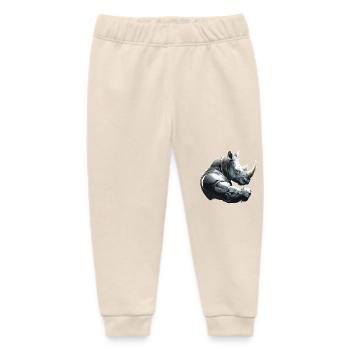 Nashorn Gewichtheben Fitness-Studio - Baby Organic Jogginghose Baby Tumbler von Stanley/Stella - Natur - Vorne