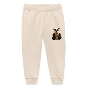 Panda Bear Sunglasses Pandas Love Cute Panda Bear - Baby Organic Sweatpants by Stanley/Stella - soft Ecru - Front