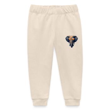 Cool Elephant with Sunglasses – Casual - Baby Organic Sweatpants by Stanley/Stella - soft Ecru - Front