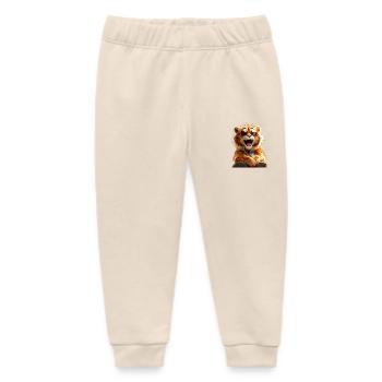 Tiger Big Cat Wild Cats Lover Cute Tiger - Baby Organic Sweatpants by Stanley/Stella - soft Ecru - Front