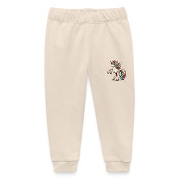 Rainbow Unicorn | The Last Rainbow Unicorn - Baby Organic Sweatpants by Stanley/Stella - soft Ecru - Front