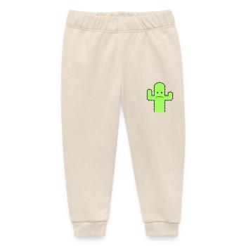Cactus Face Fear Spikes Desert Funny Cacti - Baby Organic Sweatpants by Stanley/Stella - soft Ecru - Front