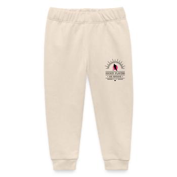 Hockey players are awesome - Baby Organic Sweatpants by Stanley/Stella - soft Ecru - Front